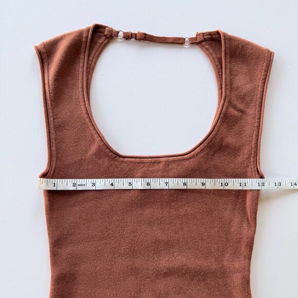 NWOT Modern Citizen Alexis Knit Open Back Scoopneck Tank Sweater in Burnt Sienna - Picture 10 of 11